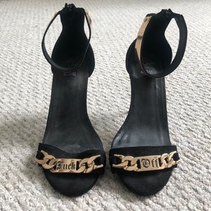 “Fuck Off” Plated Heels